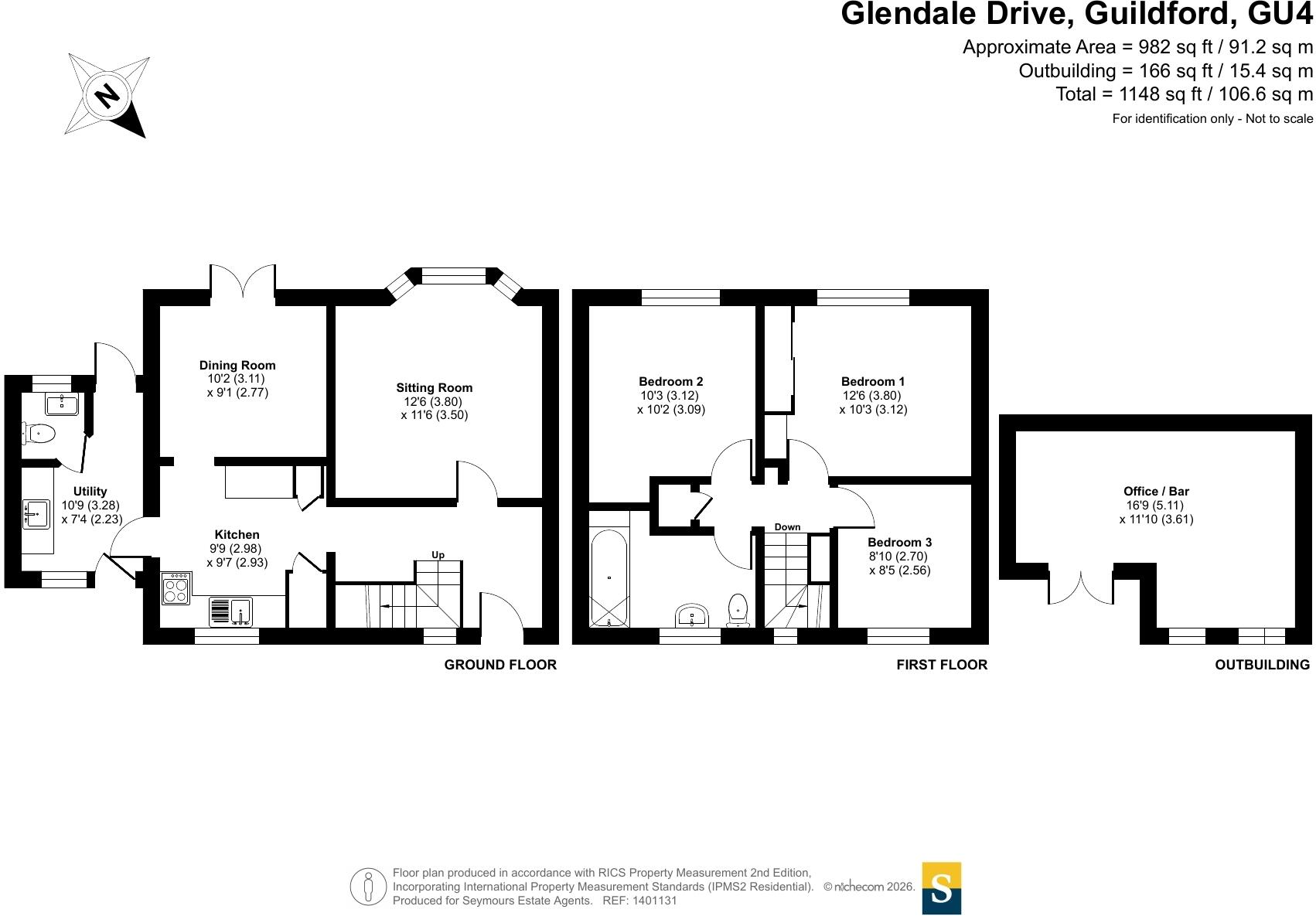 Glendale Drive, Burpham, Guildford, Surrey, GU4 floorplan
