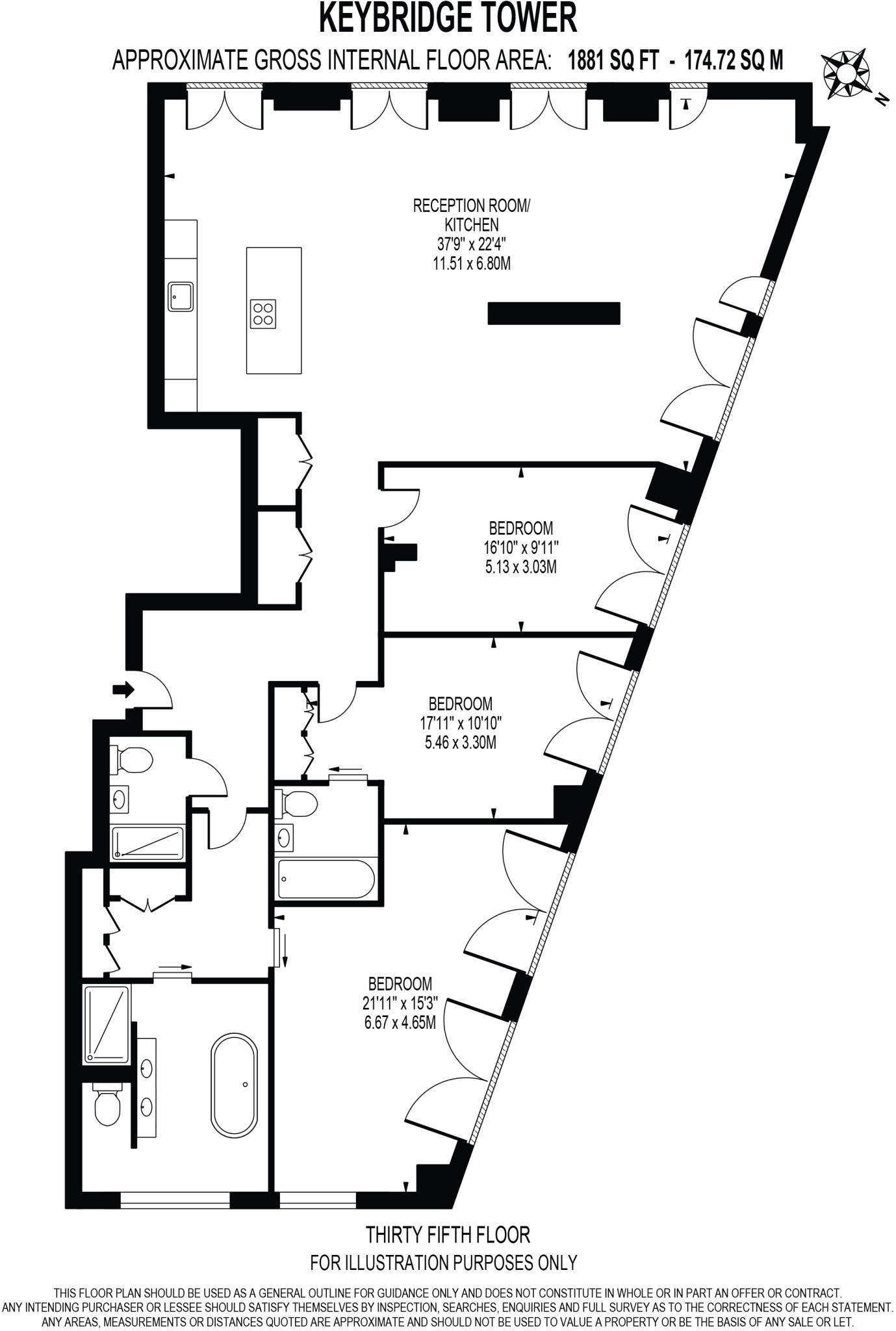 Keybridge Tower, Exchange Gardens, London, SW8 floorplan