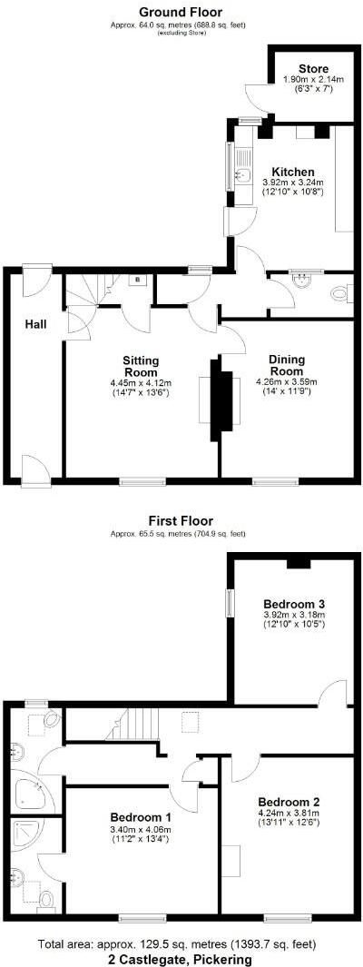 2 , Castlegate, Pickering, North Yorkshire, YO18 7AX floorplan