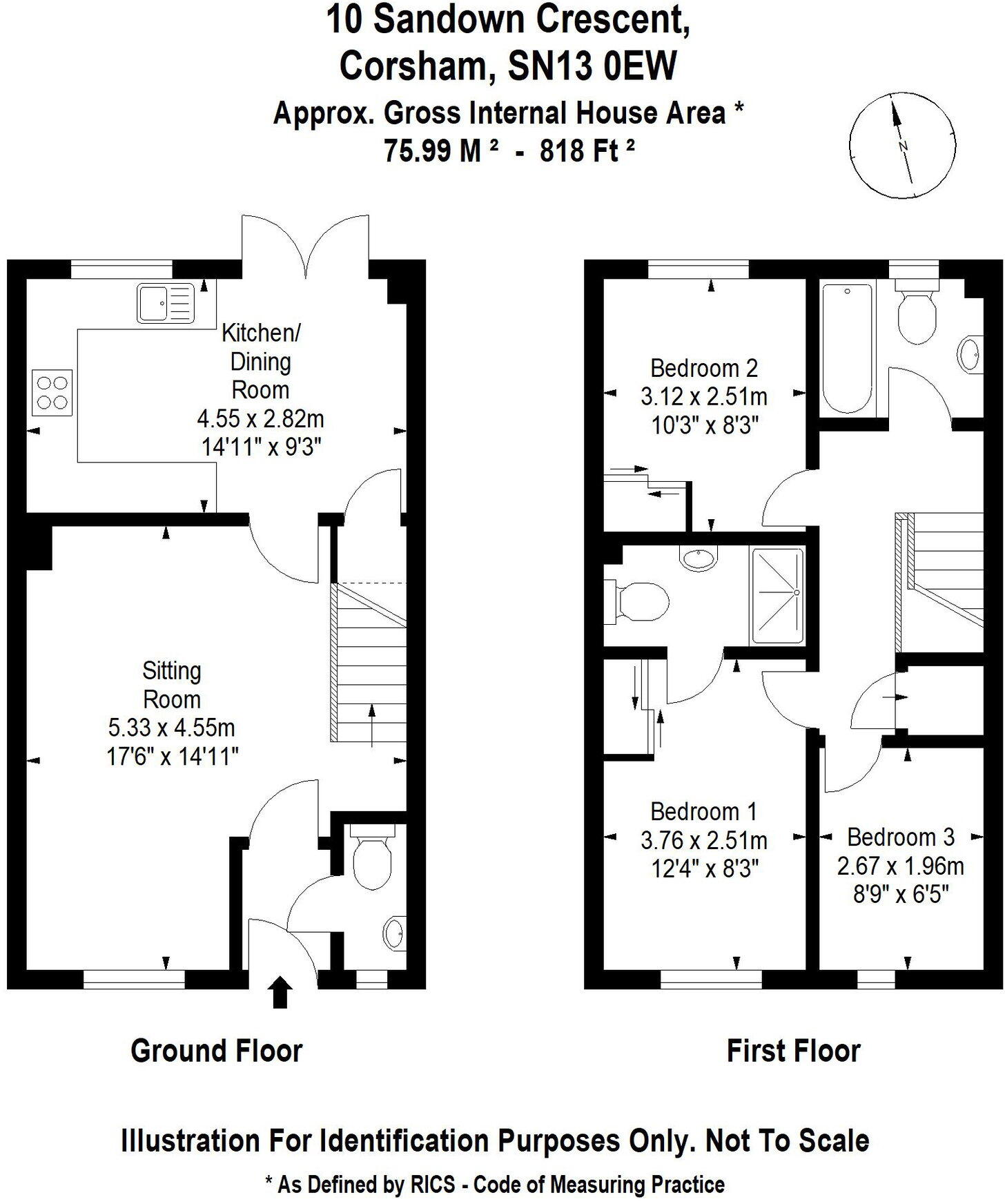 10, Sandown Crescent, Corsham, Wiltshire, SN13 floorplan