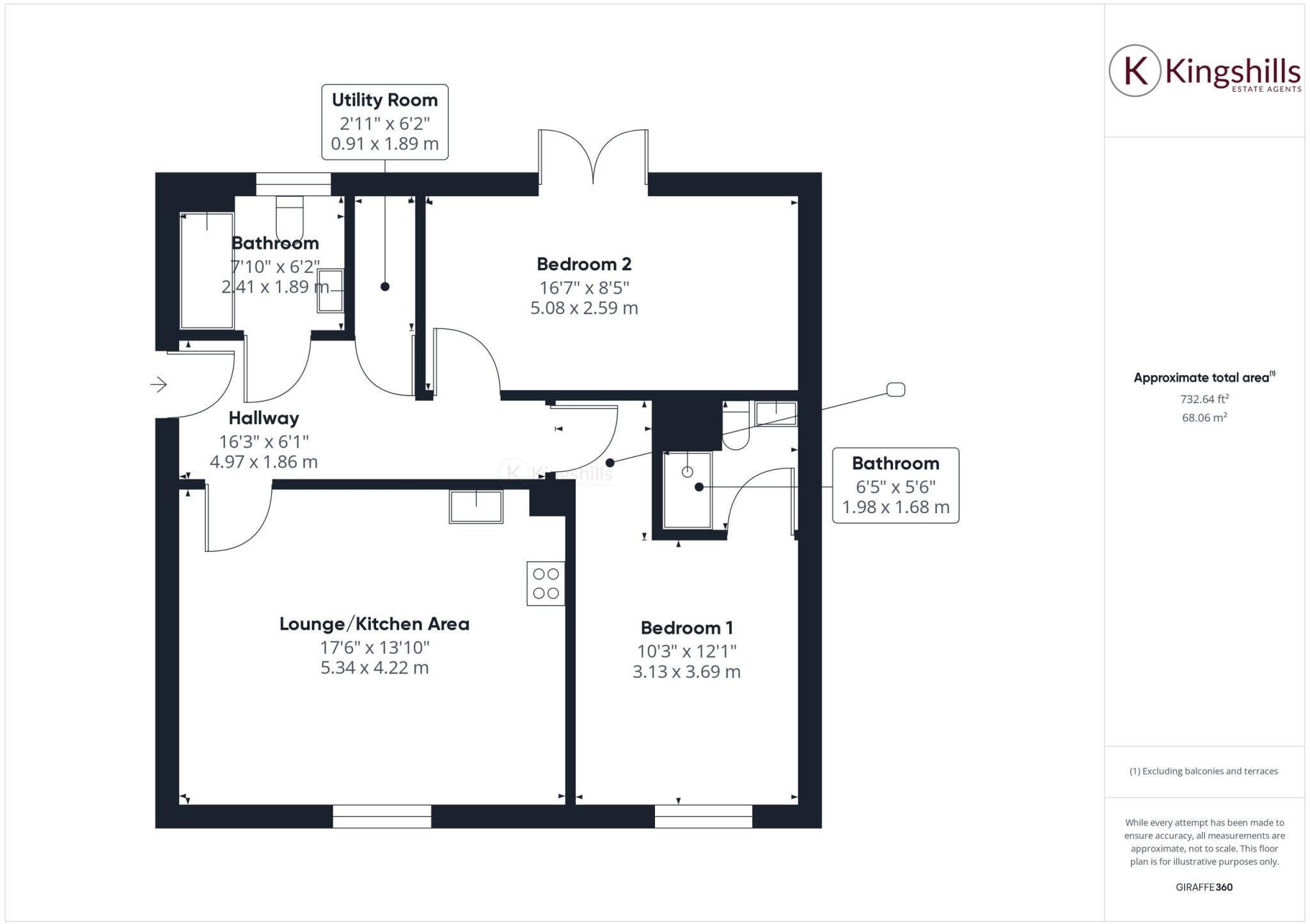 Heating & Hot Water Included, Pallatia Court, High Wycombe, Buckinghamshire floorplan