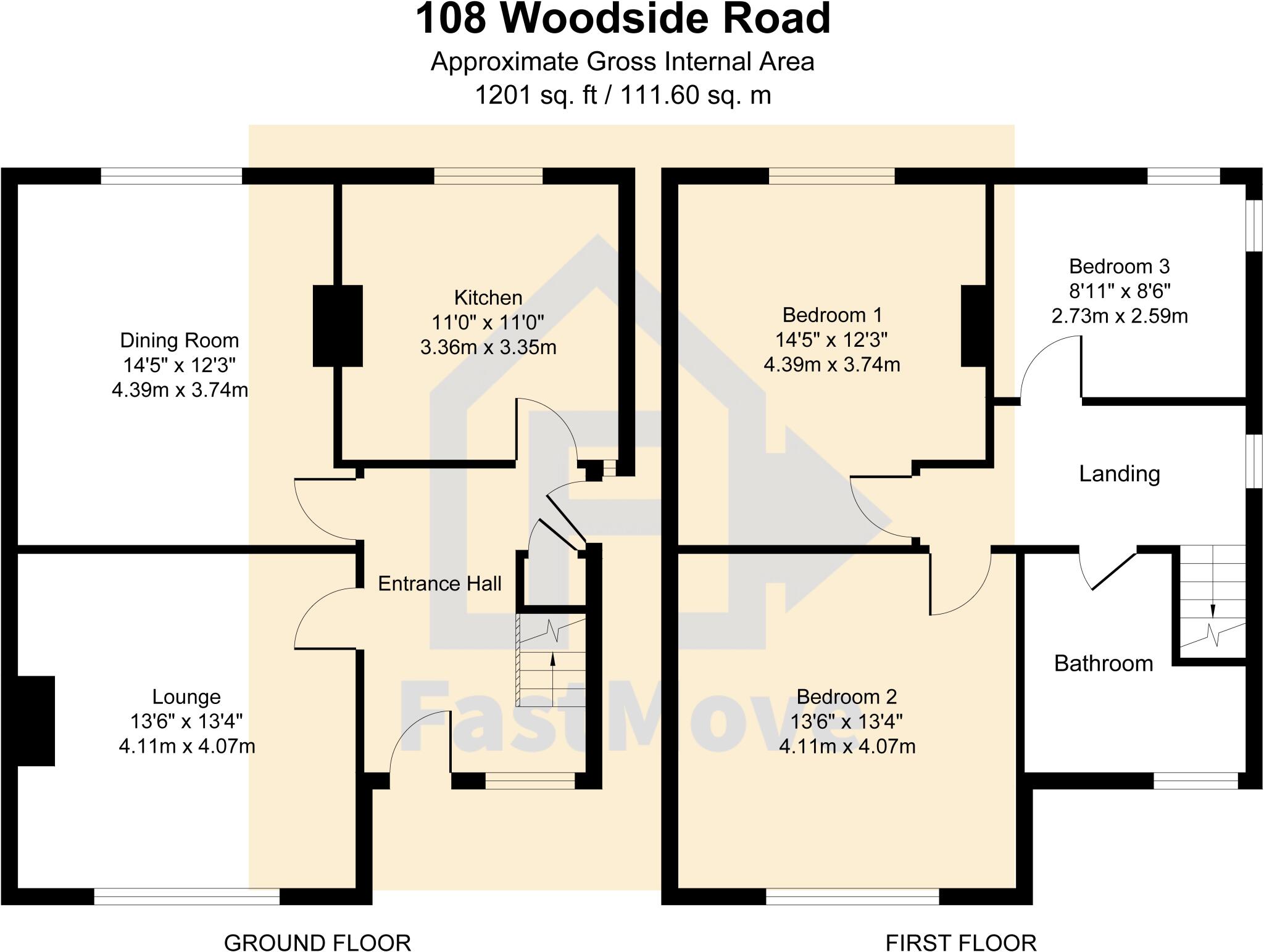 Woodside Road, Beaumont Park, Huddersfield, West Yorkshire, HD4 floorplan