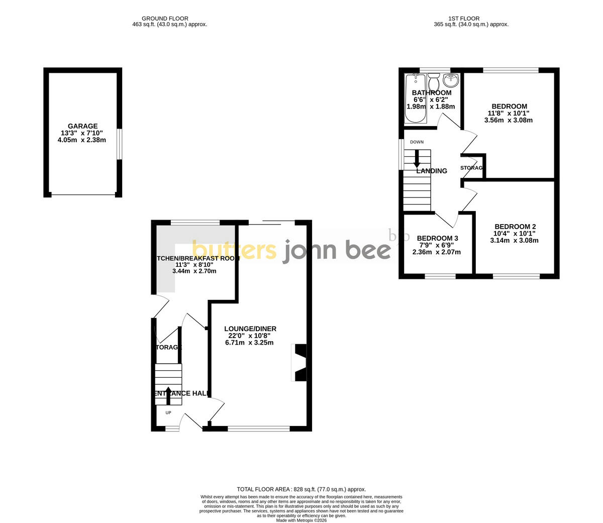 Cherry Lane, Lawton Heath End floorplan