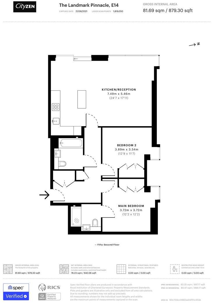Landmark Pinnacle 10 Marsh Wall, London floorplan
