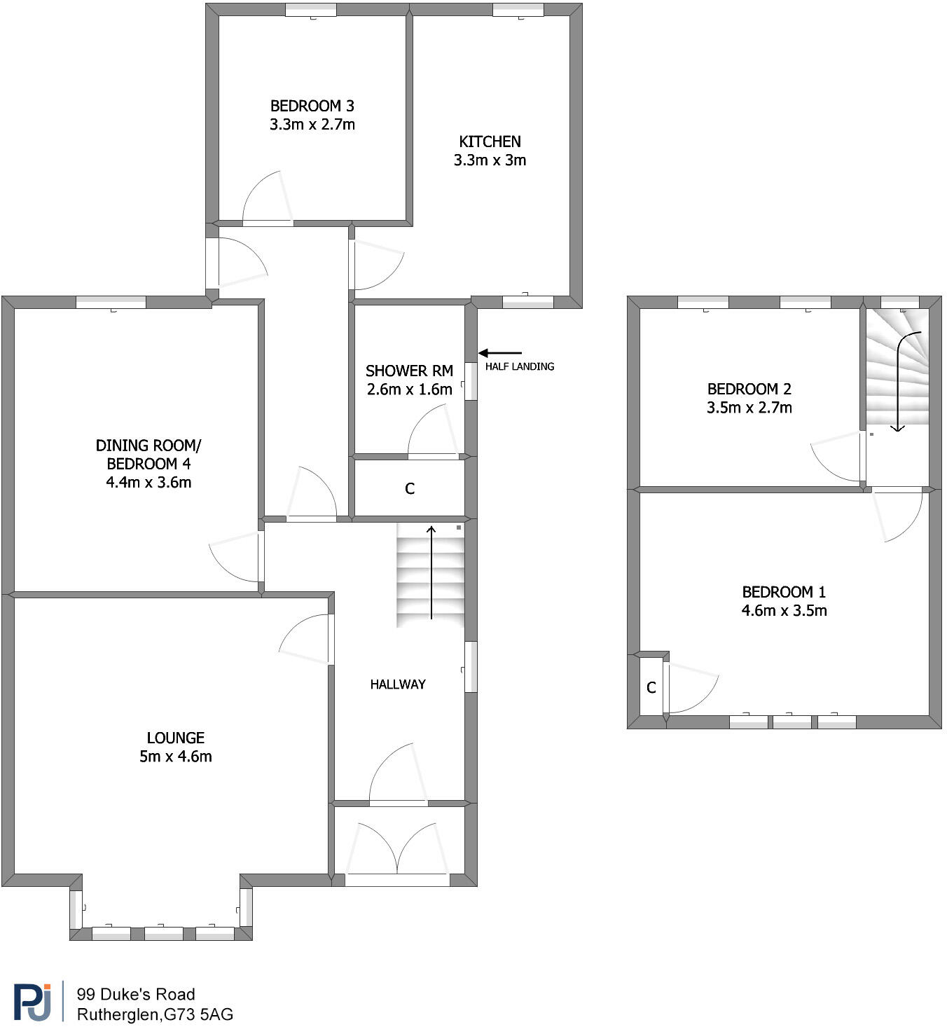 99 Dukes Road, Burnside, Glasgow, G73 floorplan