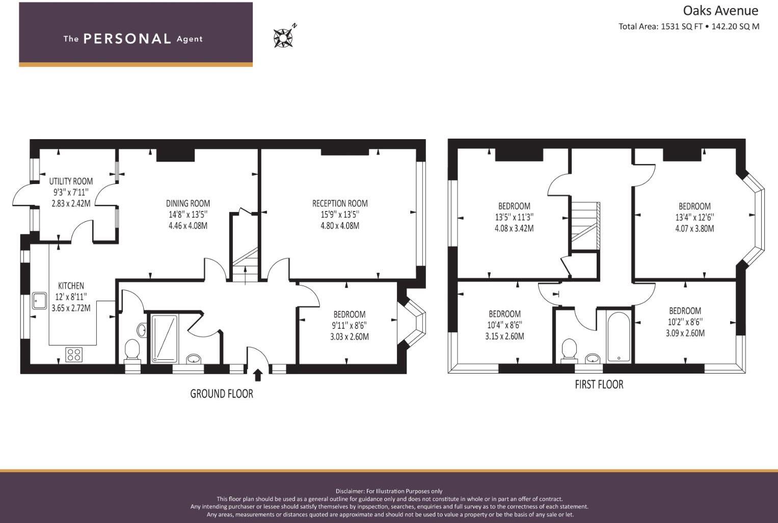 Oaks Avenue, Worcester Park floorplan