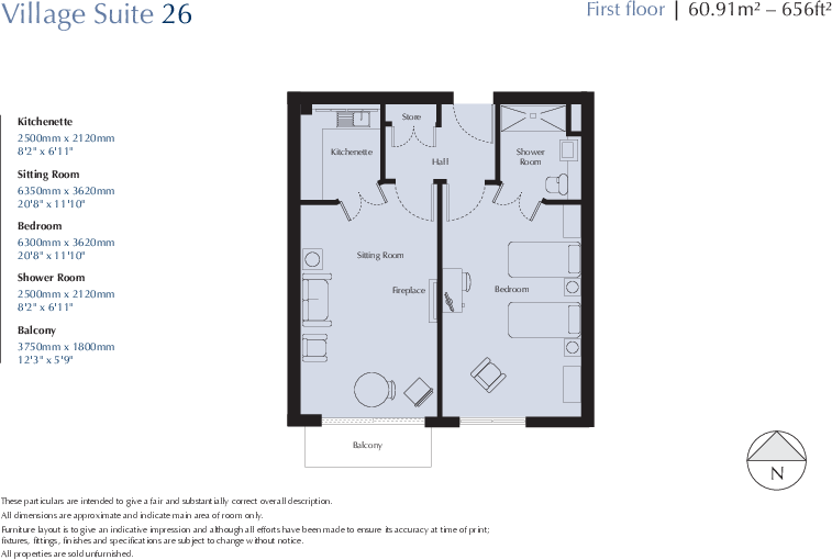 No. 26 Village Centre, Richmond Villages Cheltenham, Hatherley Lane, Cheltenham, Gloucestershire, GL51 6PN floorplan