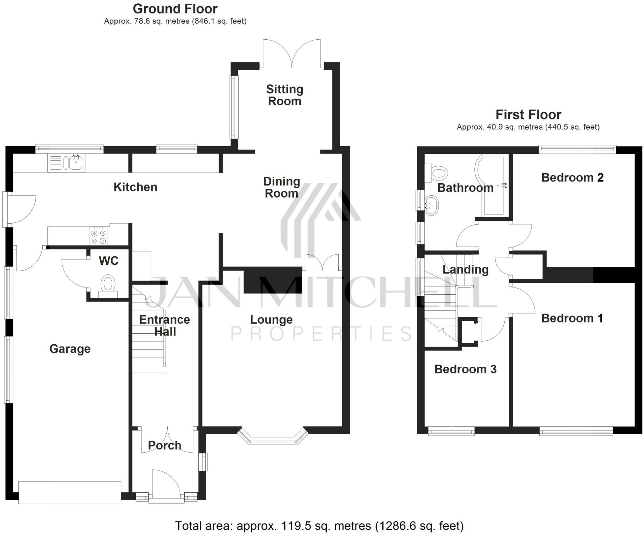 Pikesyde, Dipton, Stanley floorplan