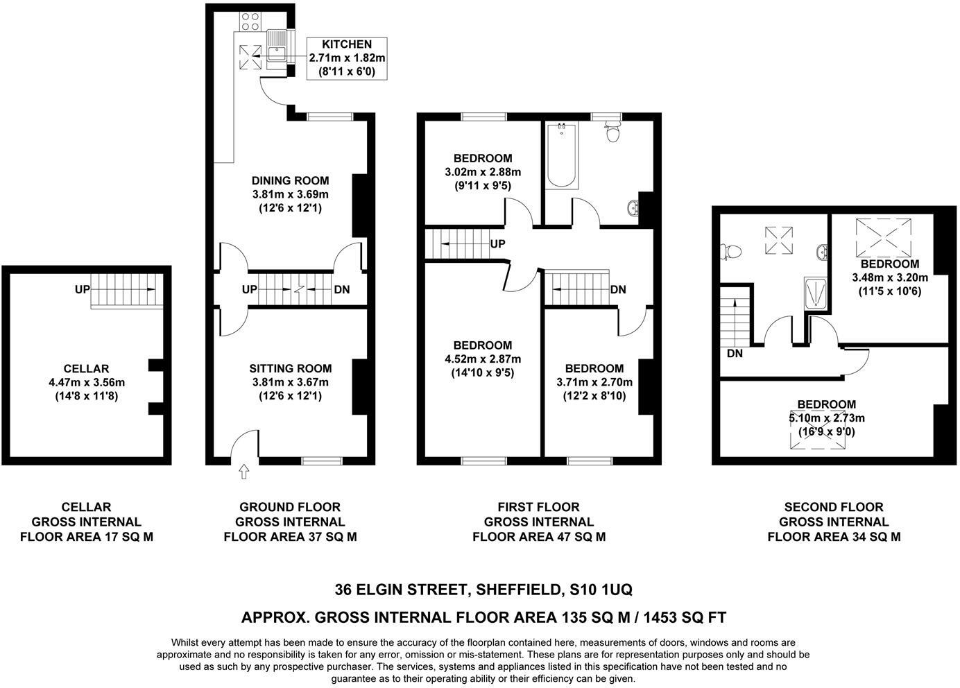 36 Elgin Street, Sheffield floorplan