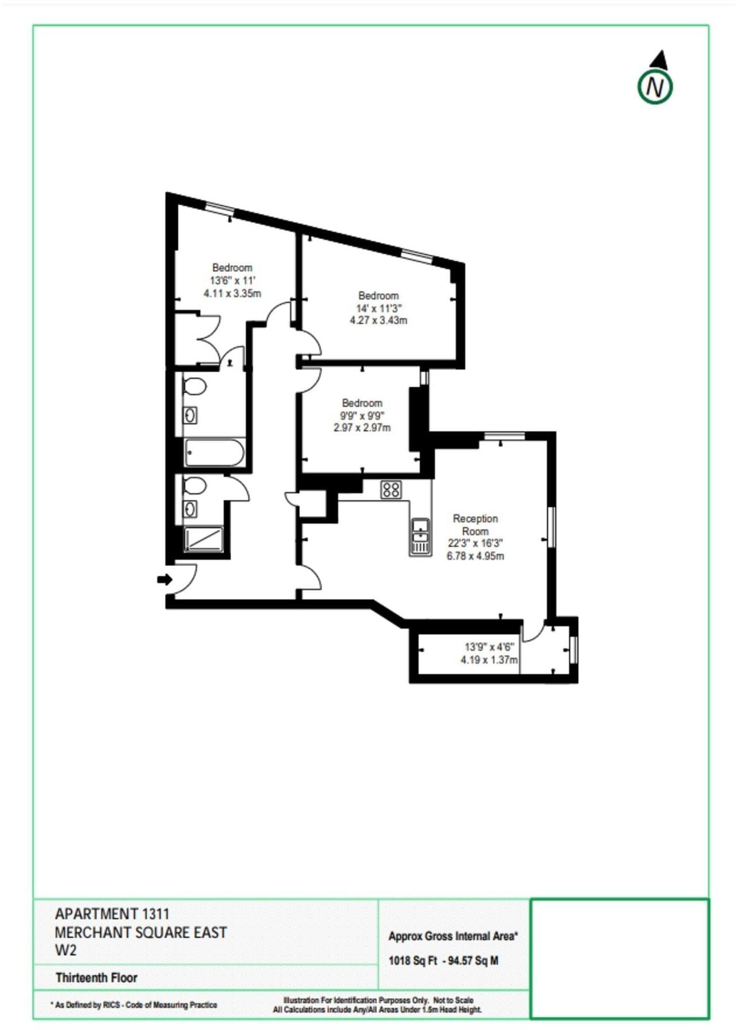 4B Merchant Square, London, W2,  floorplan