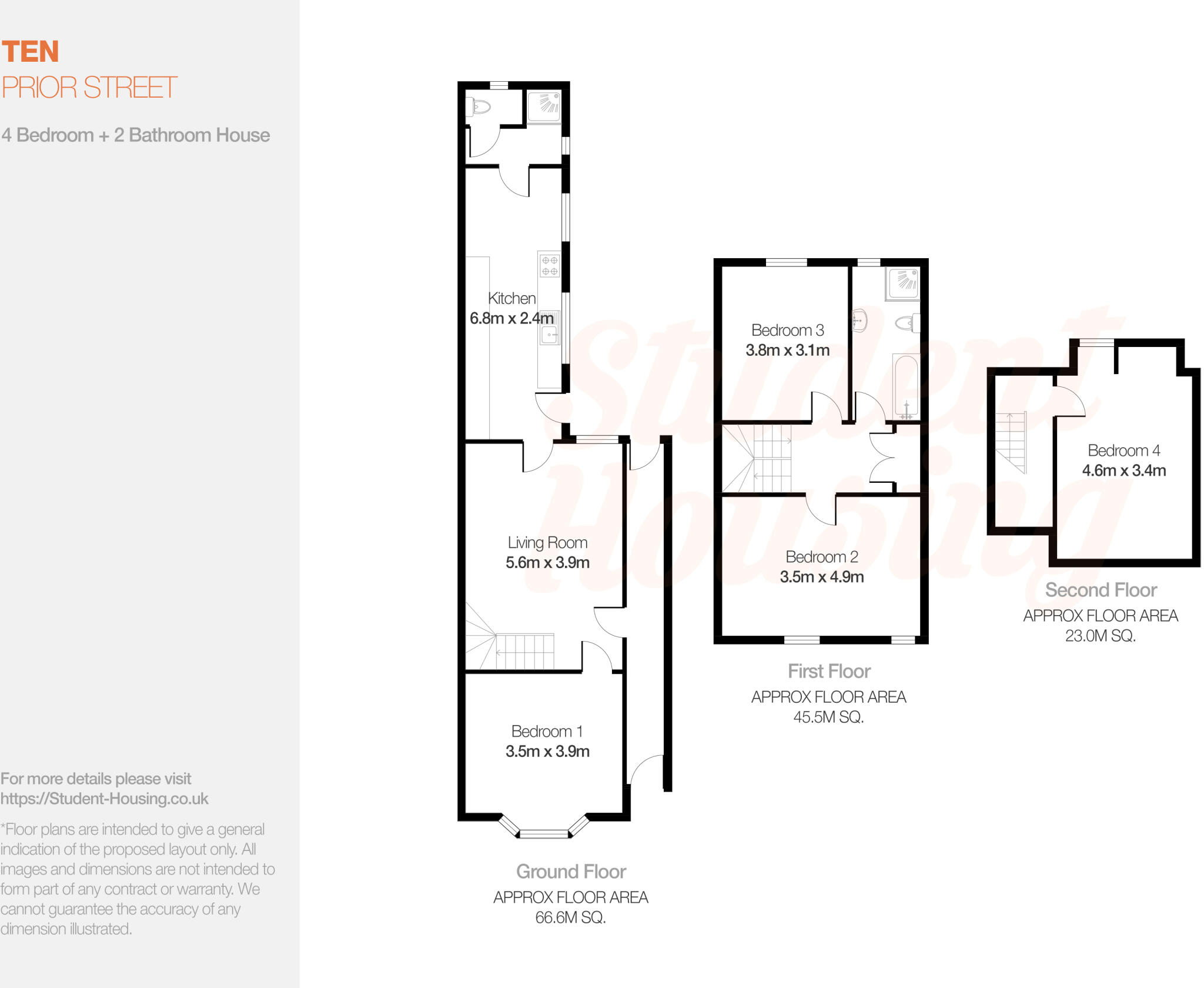 Prior St // 4 Bed & 2 Bath //  October 2027 floorplan