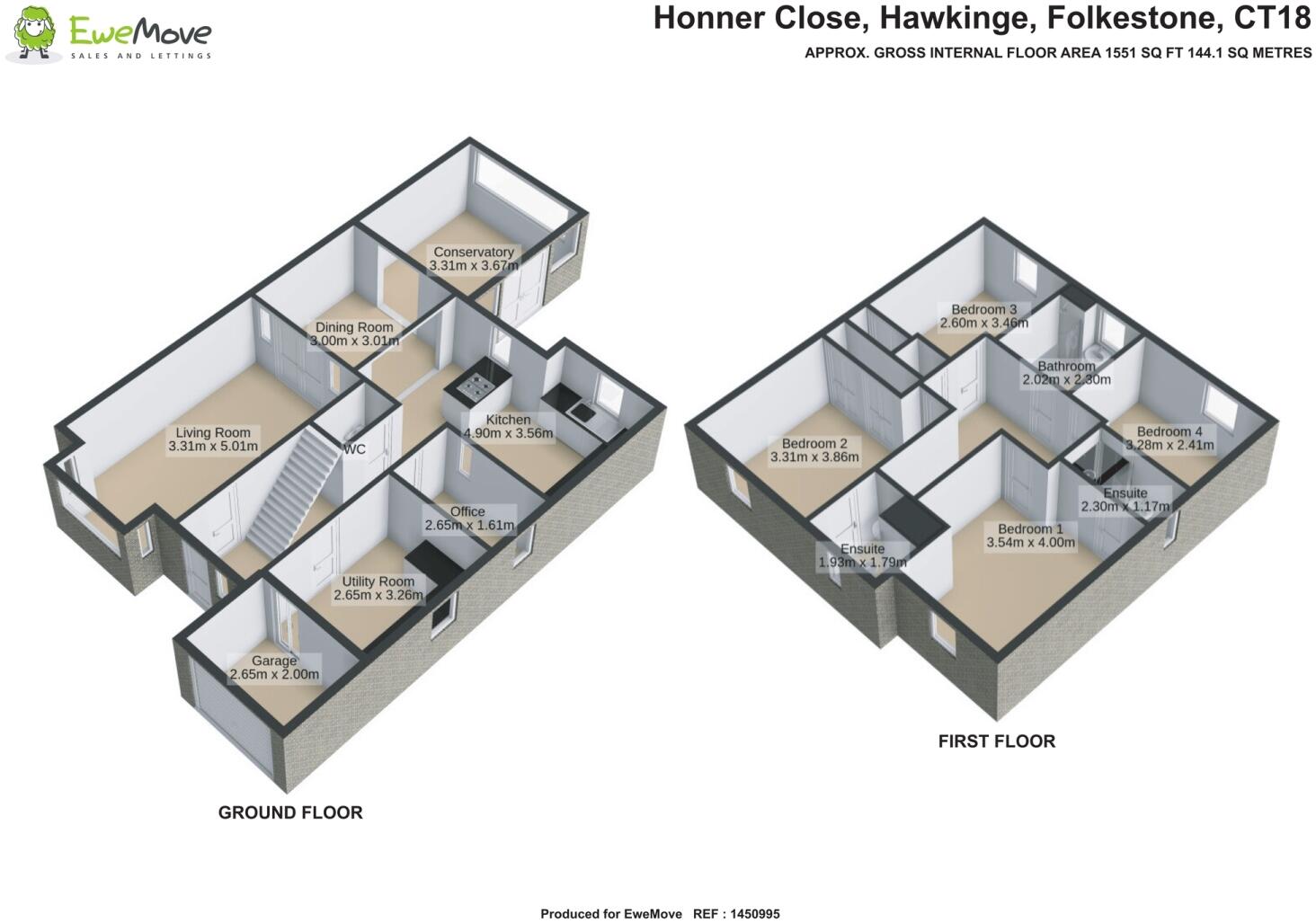 Honner Close, Hawkinge, CT18 floorplan