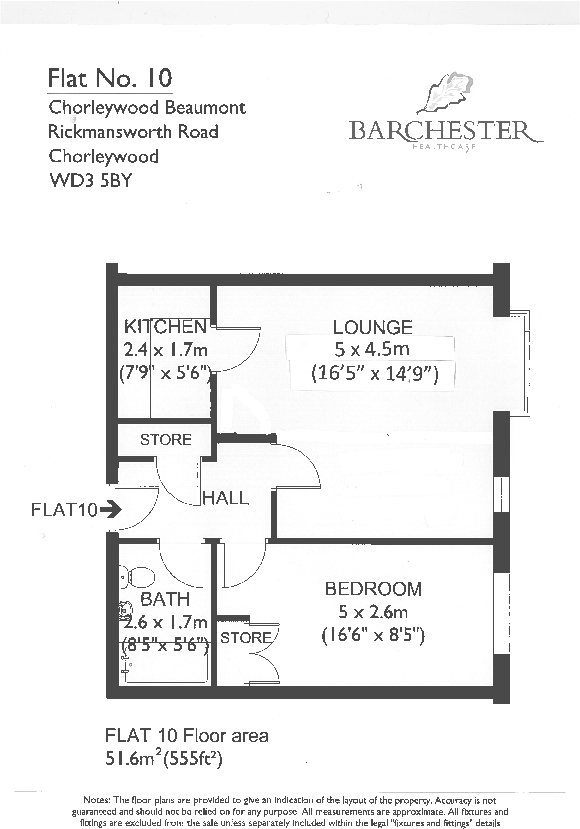Flat 10,The Chorleywood Beaumont, Chorleywood Lodge Lane, Chorleywood, Rickmansworth, WD3 5BY floorplan