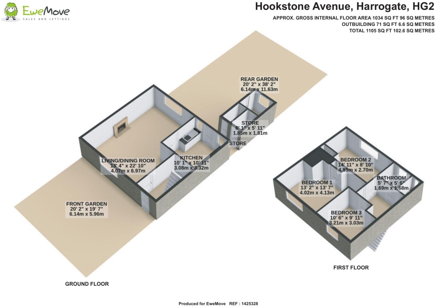 Hookstone Avenue, Harrogate HG2 8EP floorplan