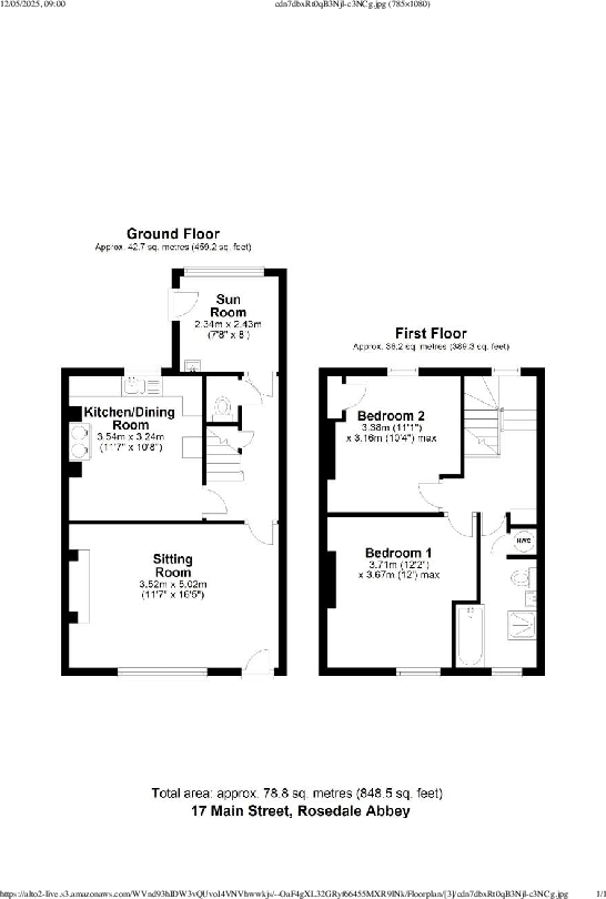 Dale Cottage, 17 Main Street, Rosedale Abbey, YO18 8SA floorplan