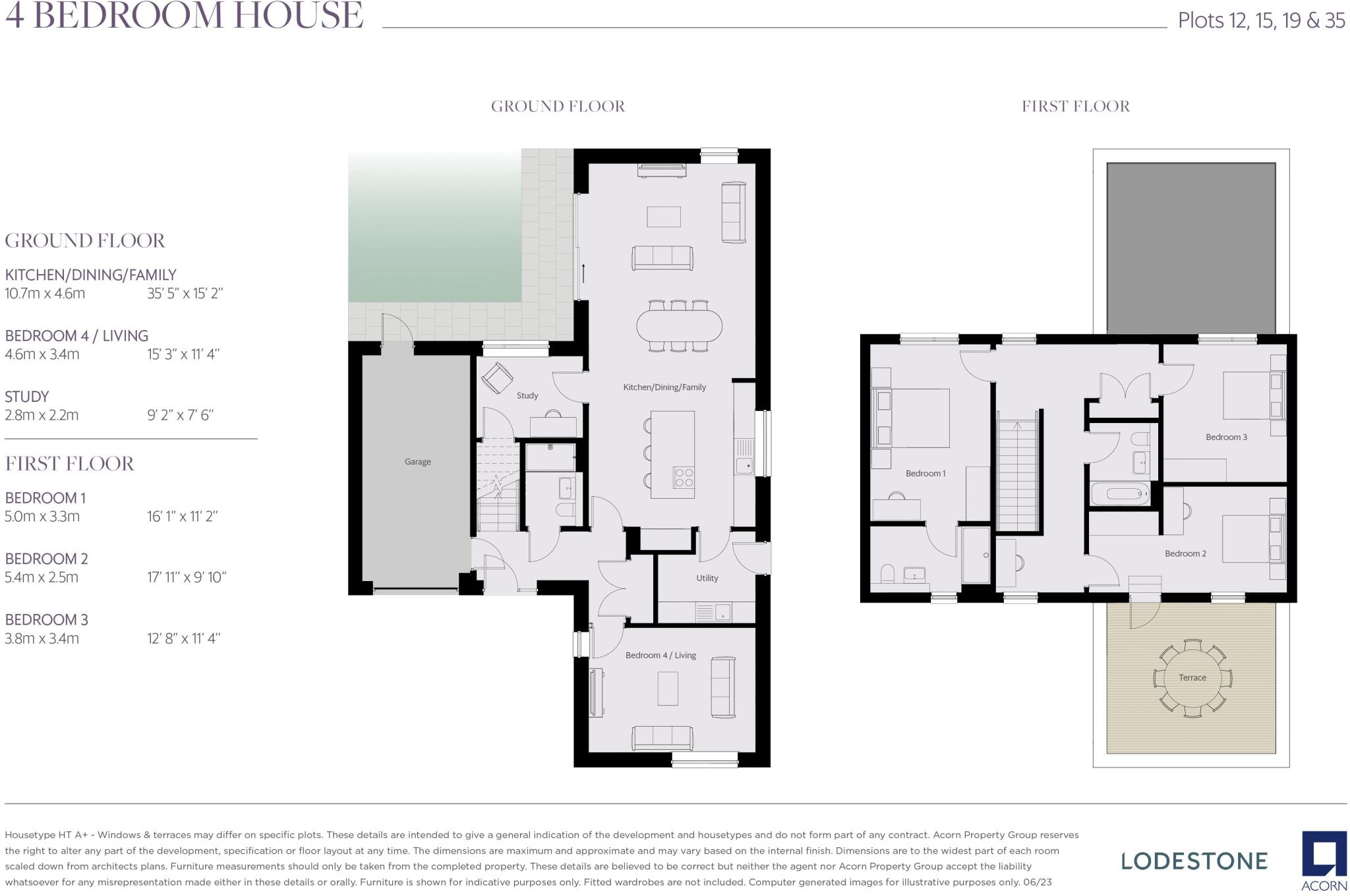 NEW SHOW HOME – Contemporary 4-bedroom detached property with garage and fabulous countryside views in Bruton.  floorplan