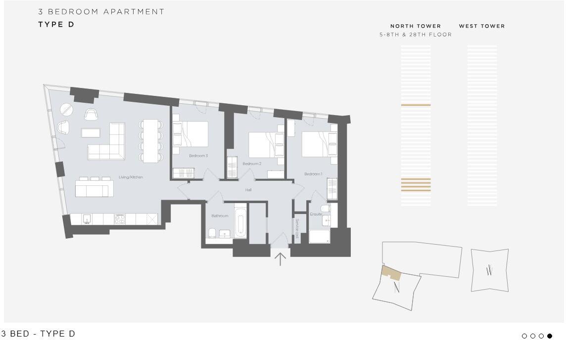 The Residences, North Tower, Deansgate Square M15 floorplan