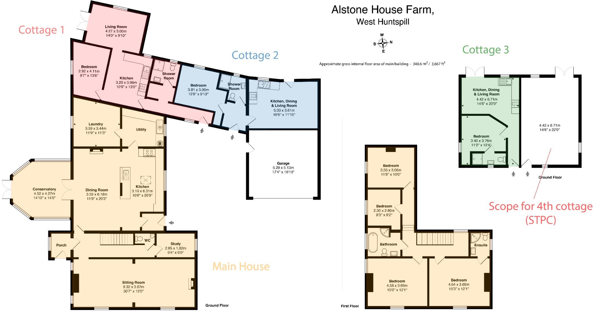Farmhouse with three annexes, West Huntspill floorplan