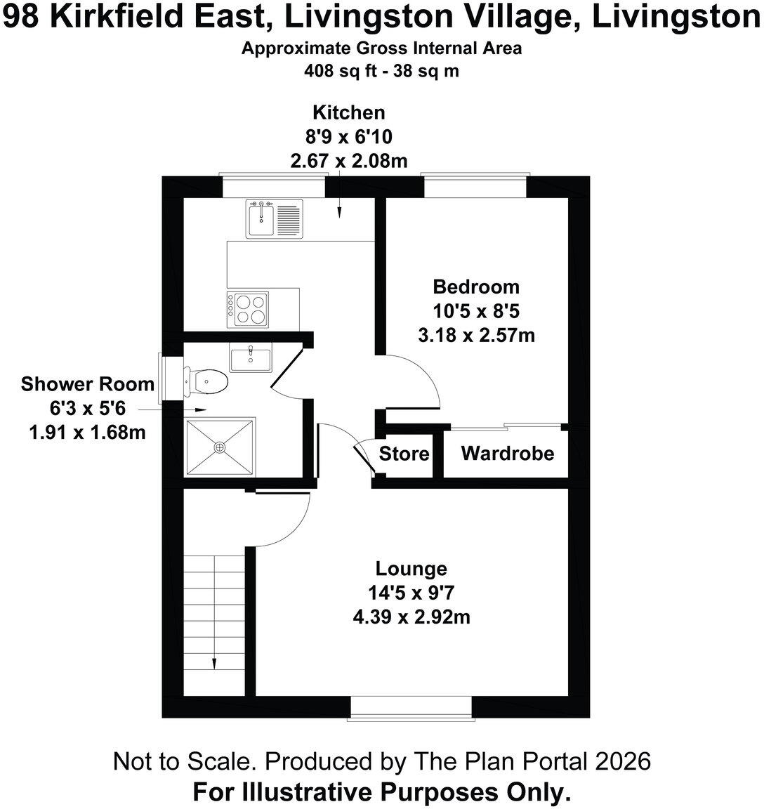 98 Kirkfield East, Livingston Village, Livingston, West Lothian, EH54 7BB floorplan