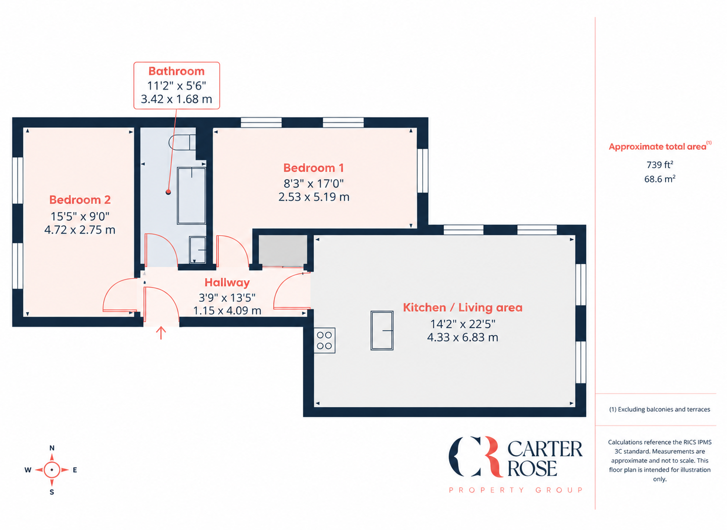 Flat D, Upper Tulse Hill, Lambeth, London floorplan