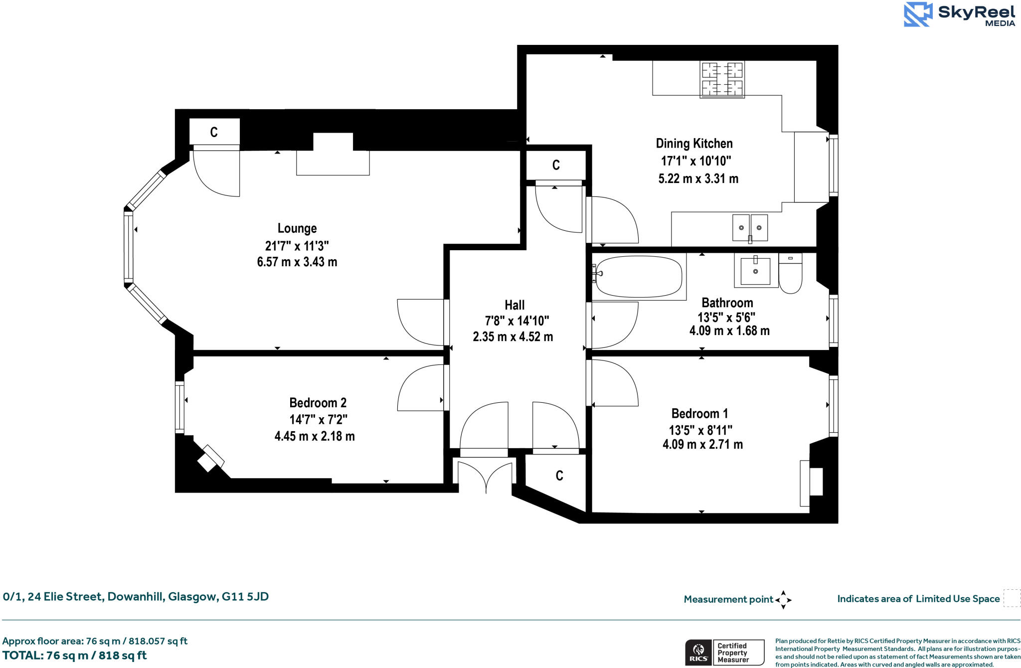 Elie Street, Dowanhill, Glasgow floorplan