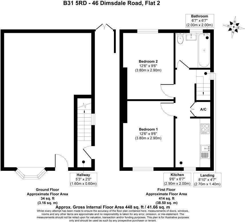 Flat 2, 46 Dimsdale Road, Birmingham, Birmingham, B31 5RD floorplan