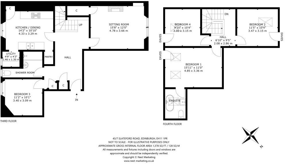 43/7 Slateford Road, Edinburgh, EH11 1PR floorplan