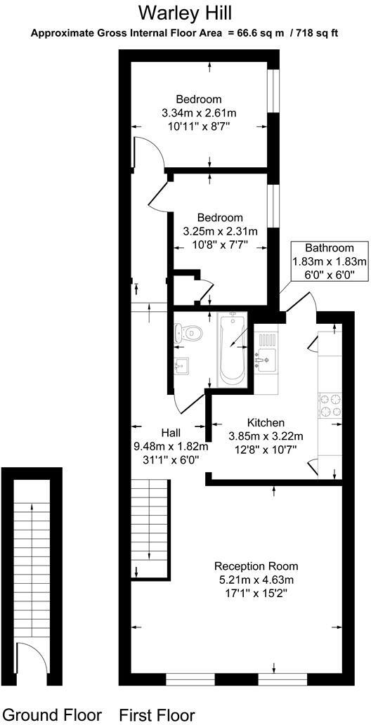 **Private Parking To The Rear & Chain Free** Warley Hill, Warley, Brentwood, CM14 floorplan