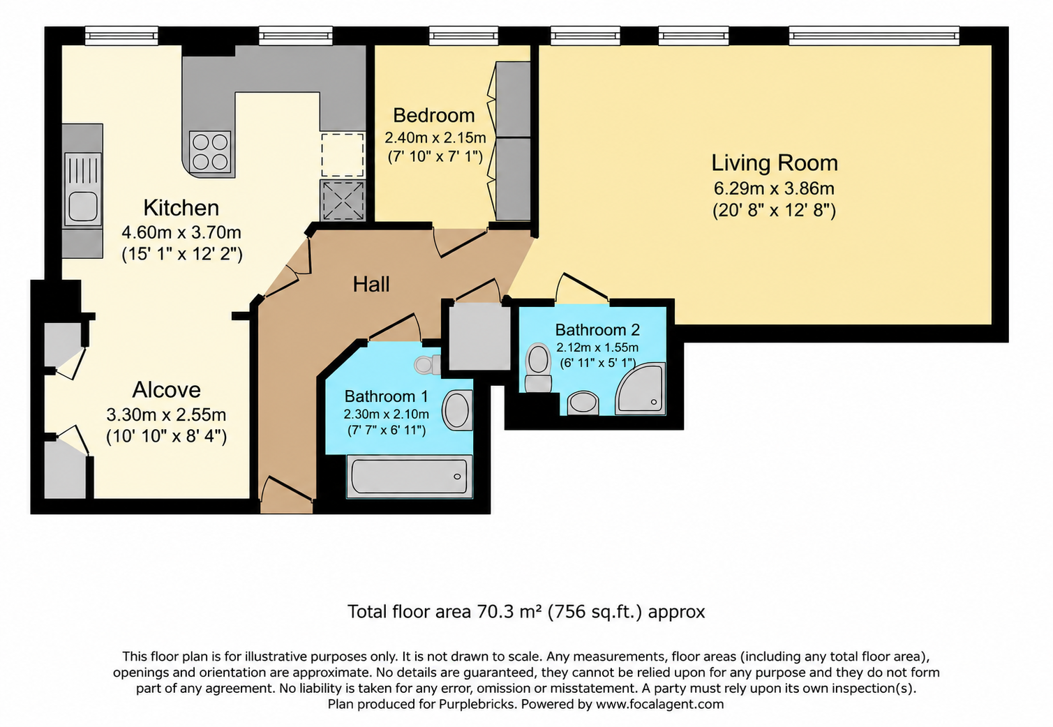 Flat 2308, City Heights, Salford floorplan