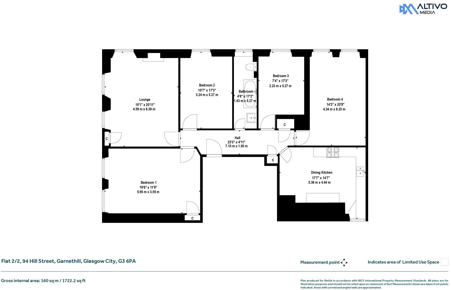 Hill Street, Garnethill, Glasgow City floorplan