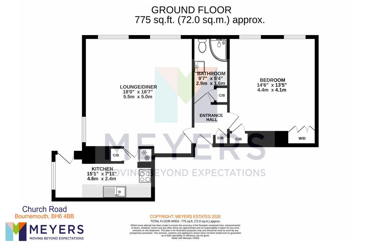 54 Church Road, Bournemouth, BH6 4 floorplan