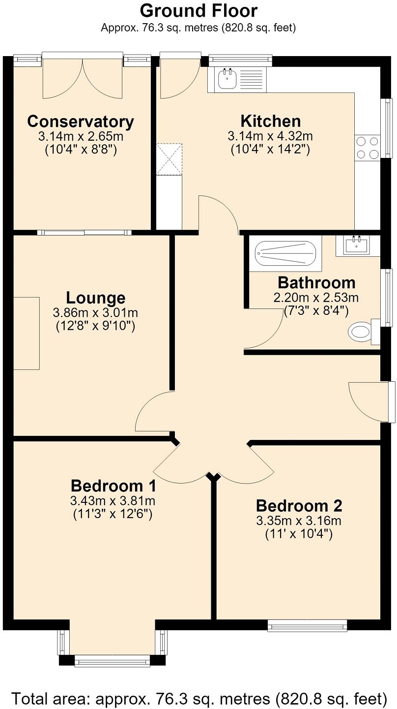 Mostyn Avenue, Syston, Leicestershire. LE7 2ES floorplan