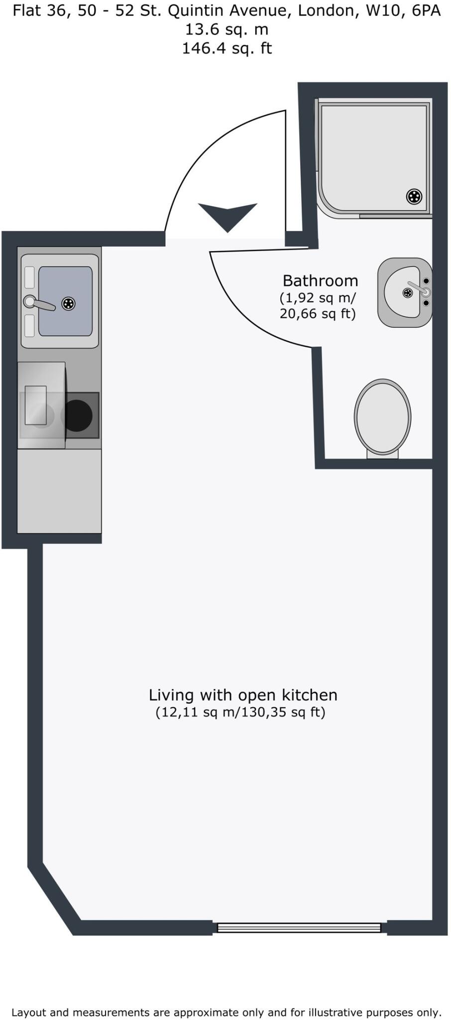 Flat 36 50-52 St Quintin Avenue floorplan