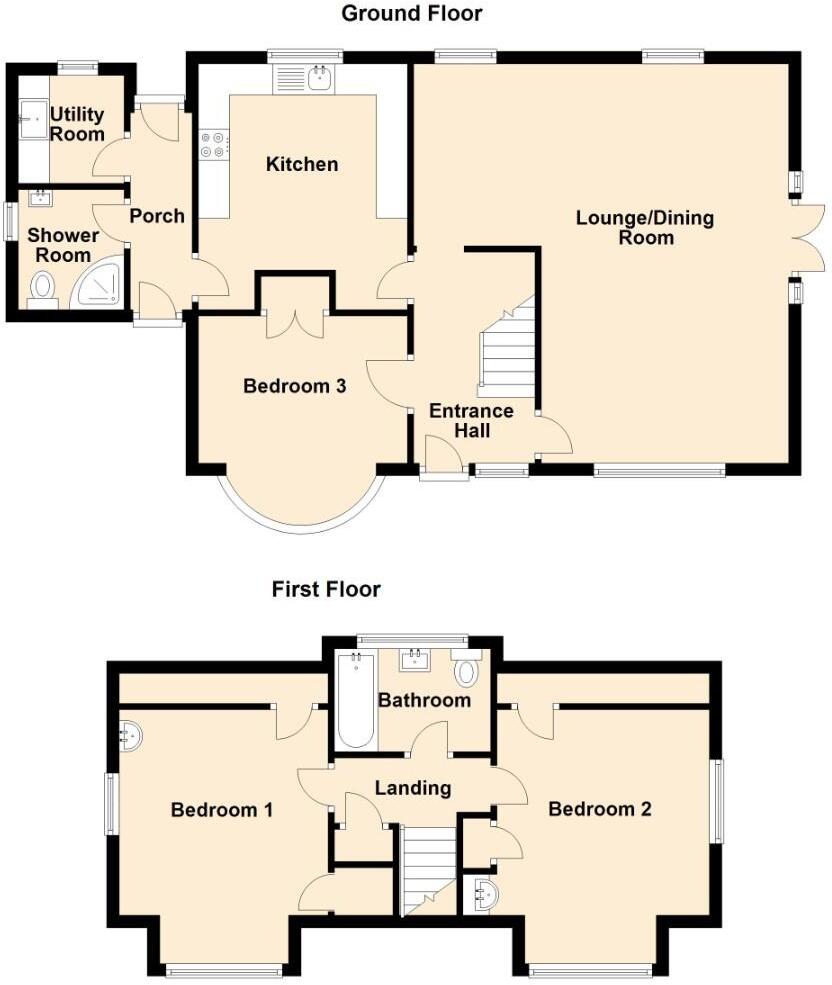 Lon Ednyfed, Criccieth floorplan