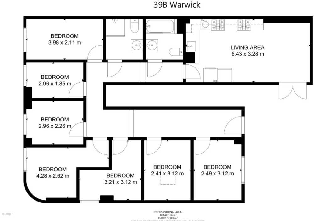 39b Warwick Street floorplan