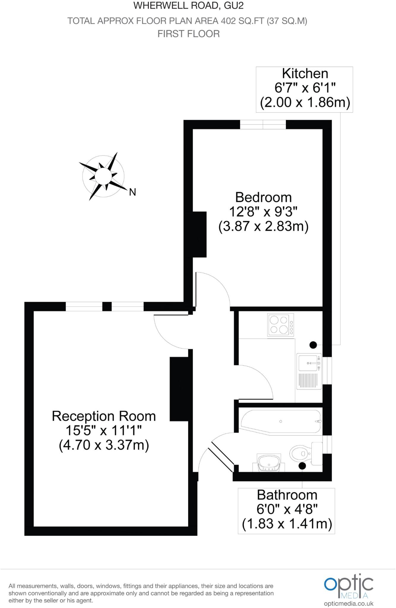 Wherwell Rd, Town Centre, Guildford, GU2 floorplan