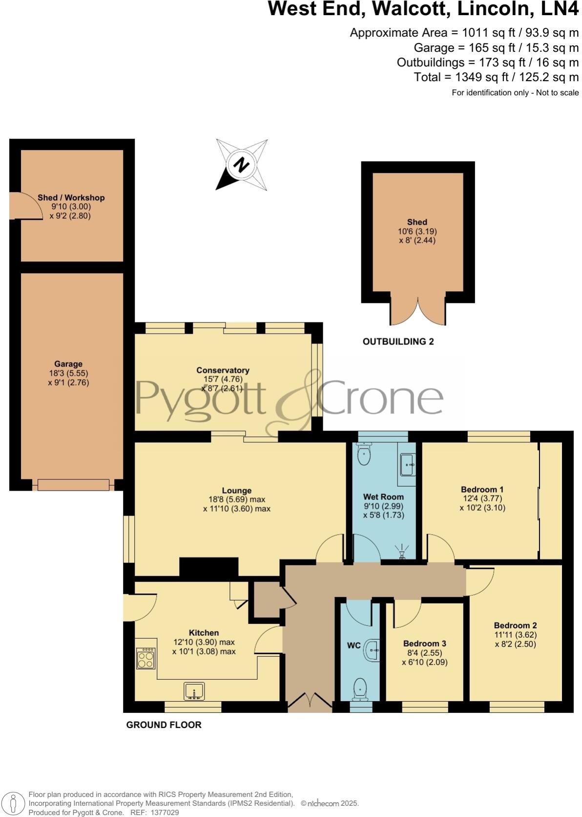 West End, Walcott, Lincoln, Lincolnshire, LN4 floorplan