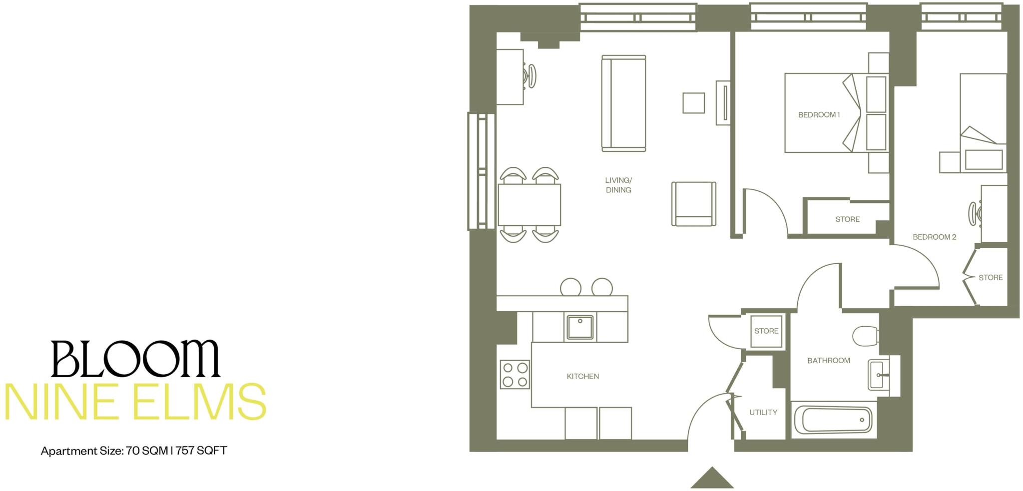 Bloom West, 57 Nine Elms Ln, Nine Elms, London SW11 7DG floorplan