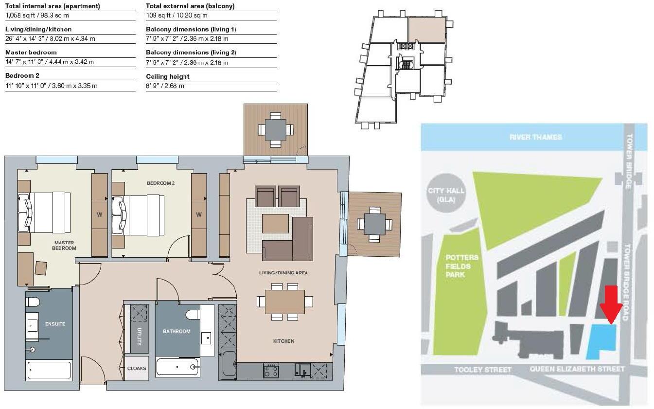 Chatsworth House, One Tower Bridge, Southwark, London, SE1 floorplan