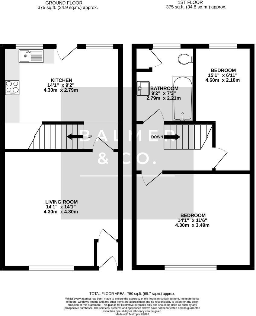Oxford Street, Leigh, WN7 floorplan