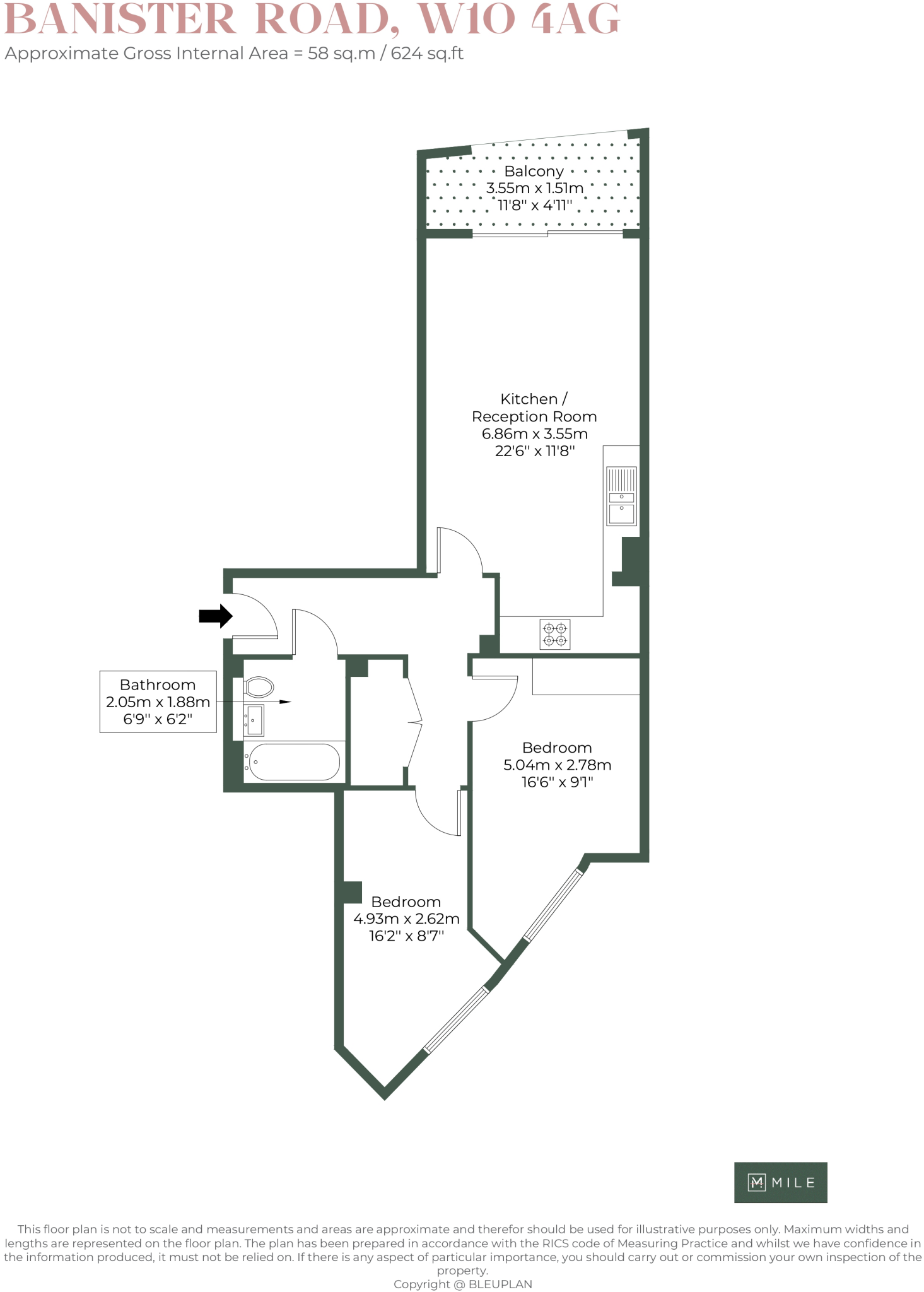 City View, 7 Banister Road W10 floorplan