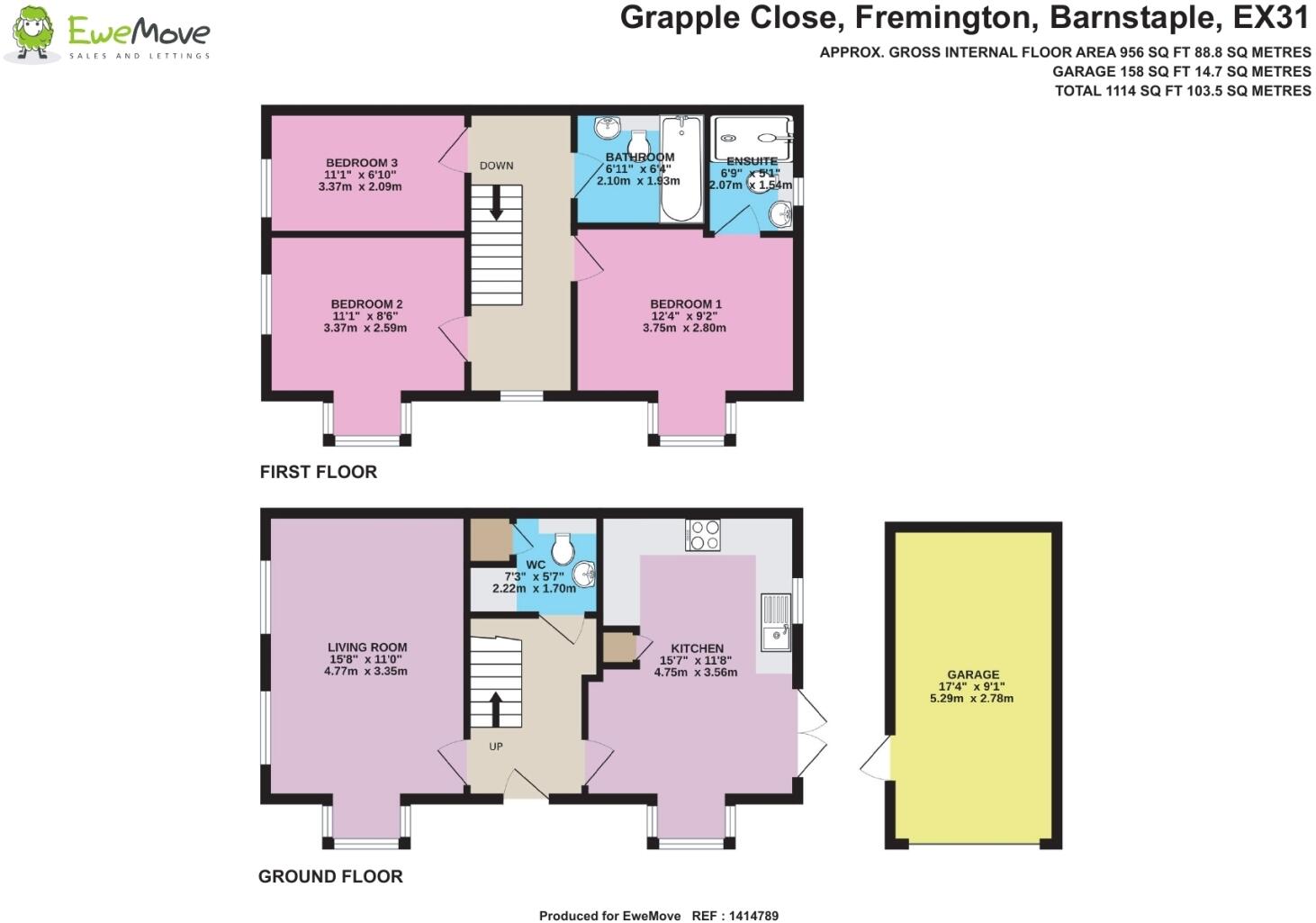 Grapple Close, Fremington, Barnstaple, Devon, EX31 floorplan
