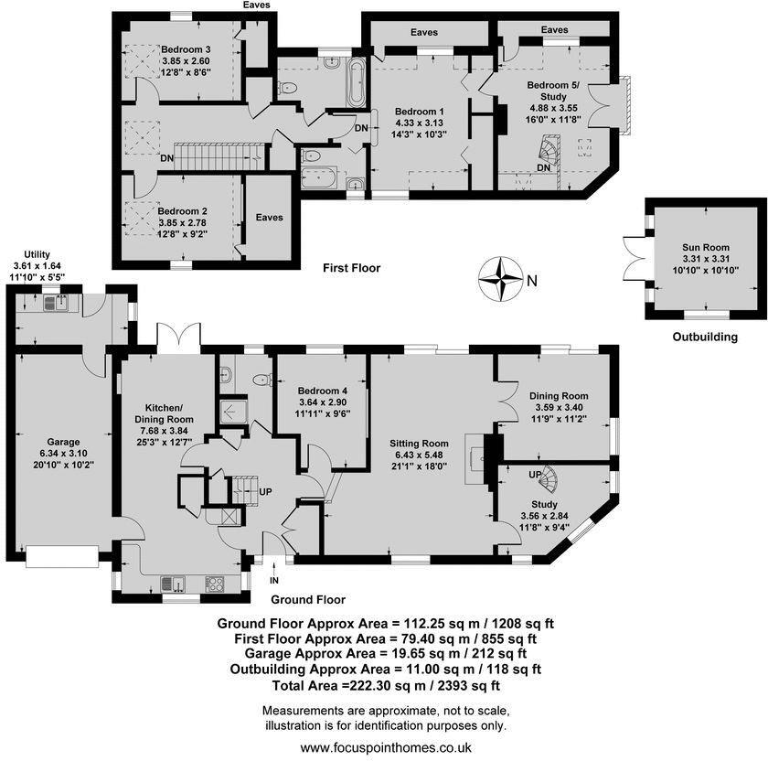 Metcalfe Close, Drayton. Approx 2300 Sq Ft. floorplan