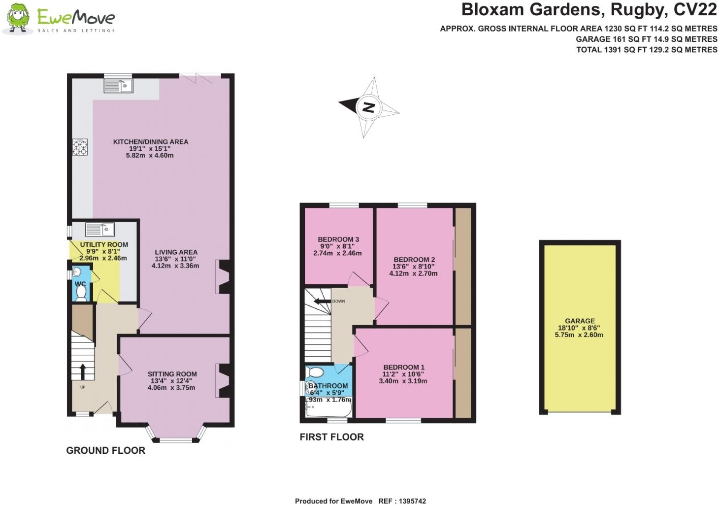 15 Bloxam Gardens, Rugby floorplan