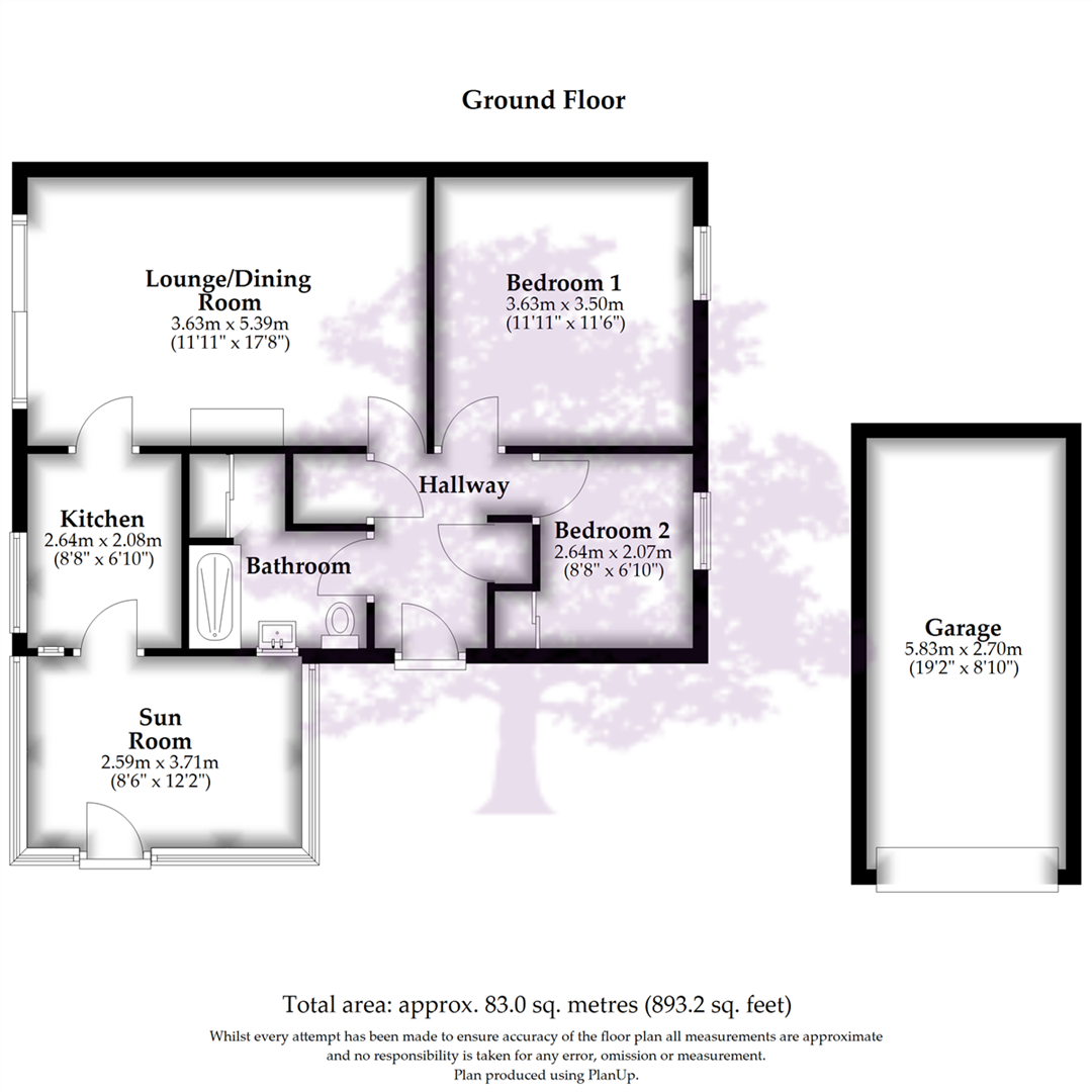 Easy maintenance detached bungalow close to Clevedon town centre floorplan