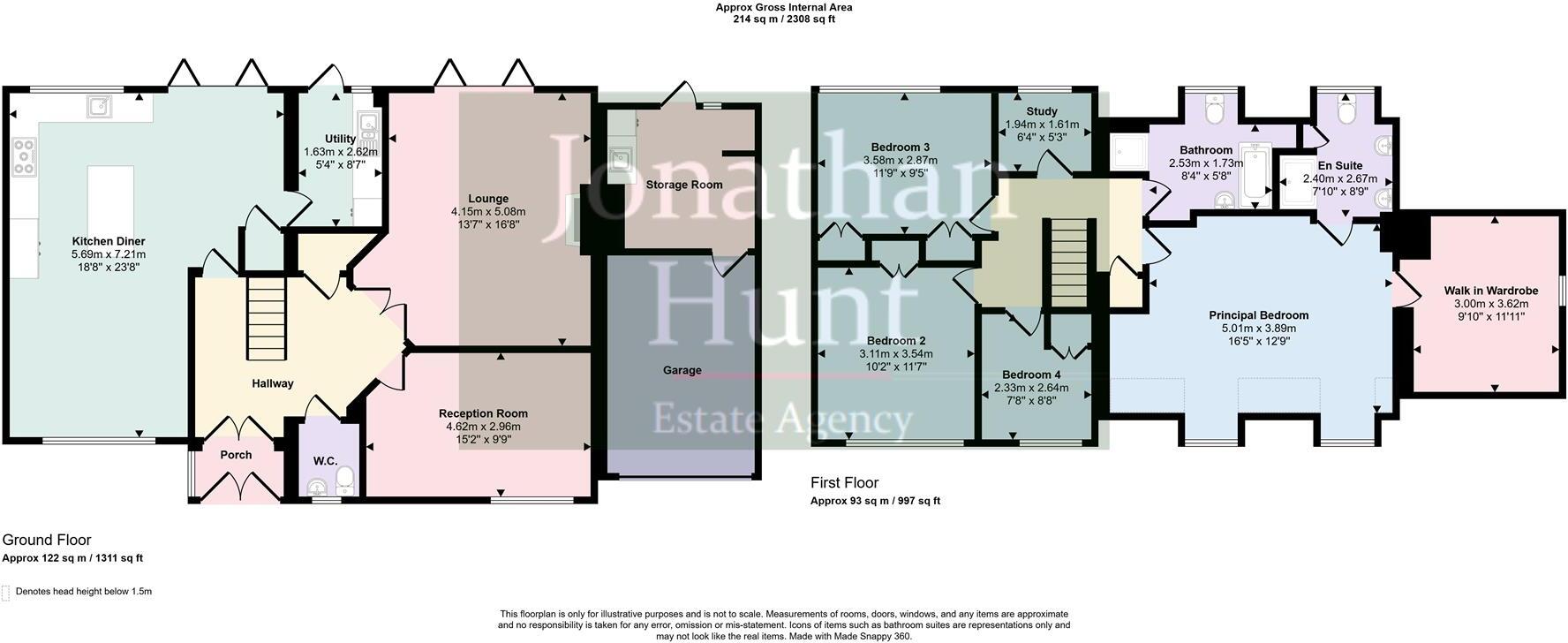 Brook End, Cottered floorplan