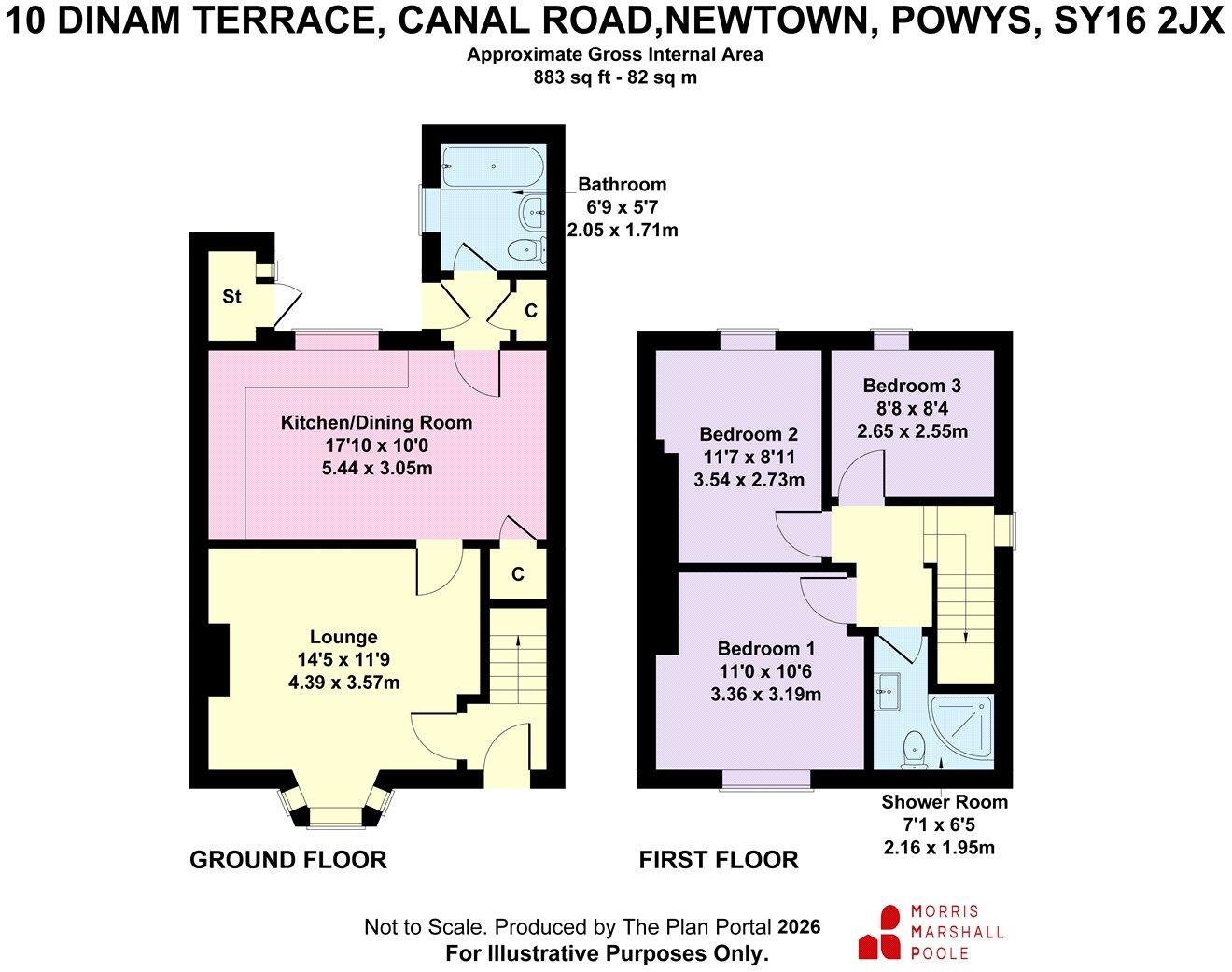 Dinam Terrace, Canal Road, Newtown, Powys, SY16 floorplan