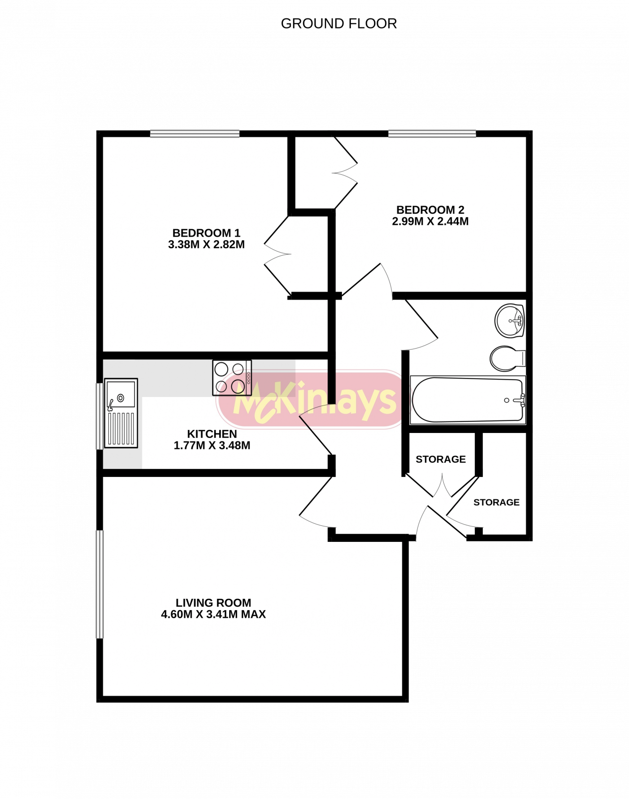 Two bedroom Groundfloor flat in Taunton. floorplan
