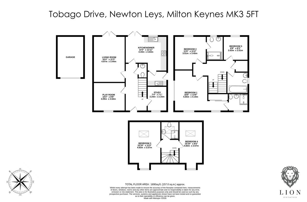 Tobago Drive Newton Leys, Milton Keynes, MK3 floorplan