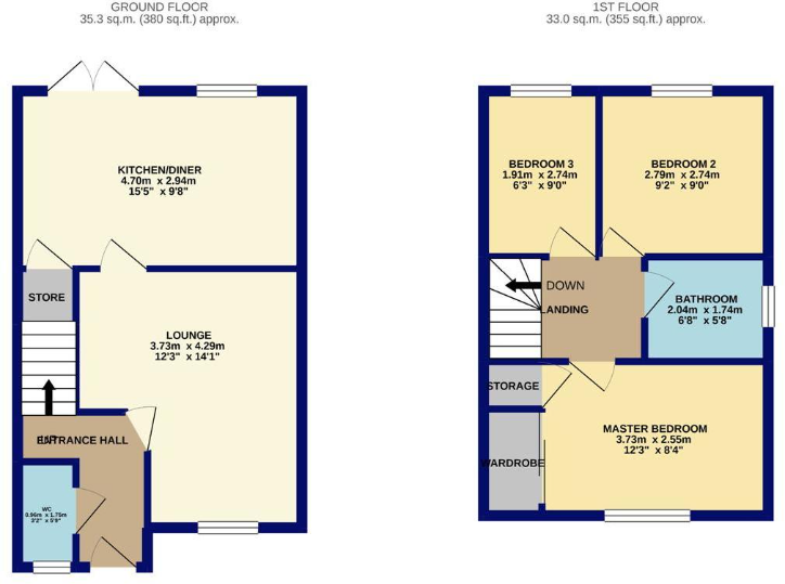 Cae Melyn, Hengoed floorplan